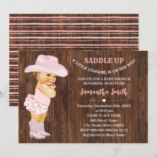 Ein kleines Cowgirl ist auf dem Weg nach Pink Baby Einladung