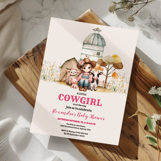 Ein kleines Cowgirl ist unterwegs! Rodeo Baby Show Einladung (Von Creator hochgeladen)
