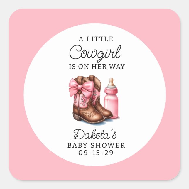 Ein kleines Cowgirl Pink Wester Rodeo Stickers (Vorderseite)