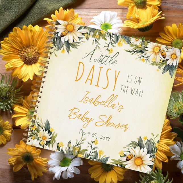 Ein kleines Daisy Floral Baby Shower Guest Book Notizbuch ("A Little Daisy Is On The Way!" Daisies Floral Theme Girl Baby Shower Guest Book Notebook)