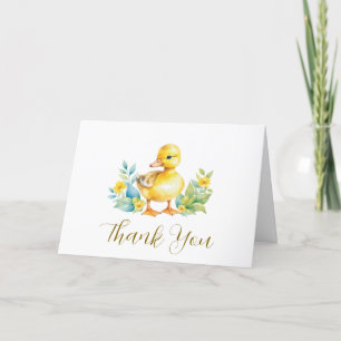 Ein kleines Duckling ist auf dem Weg Duckkissendus Dankeskarte