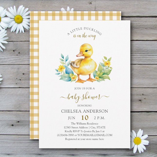 Ein kleines Duckling ist auf dem Weg Duckkissendus Einladung (Von Creator hochgeladen)