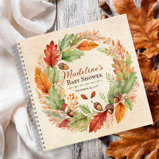 Ein kleines Eichel-Fall-Baby-Shower-Gästebuch Notizbuch