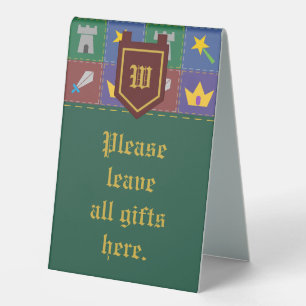 Ein kleines Fantasie-Quilt-Tisch-Tent-Schild Tischaufsteller