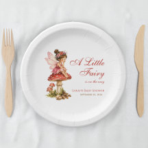 Ein kleines Feenmädchen Baby Shower Süßer roter Pi