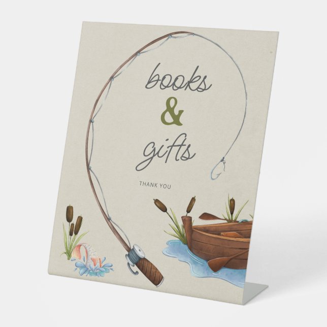 Ein kleines Fischerbuch & Geschenke Kinderdusche Sockelschild (Vorderseite)