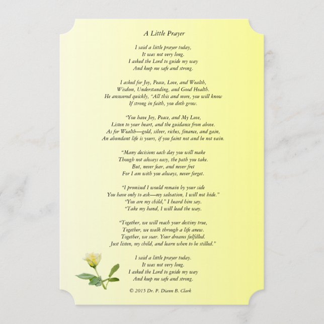 "Ein kleines Gebet" Matte-Rose (Vorderseite)