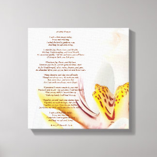"Ein kleines Gebet" Orchid Leinwanddruck