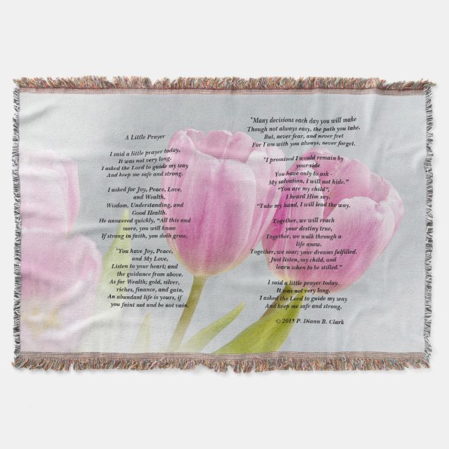 "Ein kleines Gebets-" Tulpe-Wurf Decke (Vorderseite)