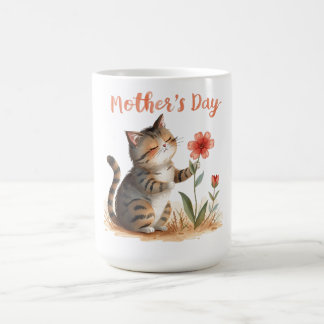 Ein kleines Geschenk einer Katze für Mama Kaffeetasse