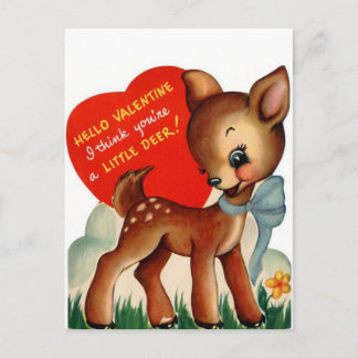 Ein kleines Hirsch | Vintag Valentine | Postkarte