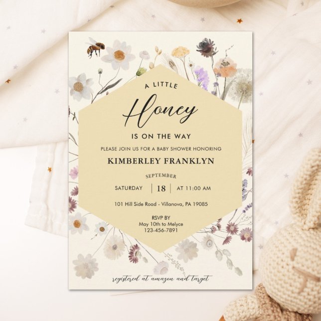 Ein kleines Honey Gender Neutral Baby Bee Baby Sho Einladung (Von Creator hochgeladen)