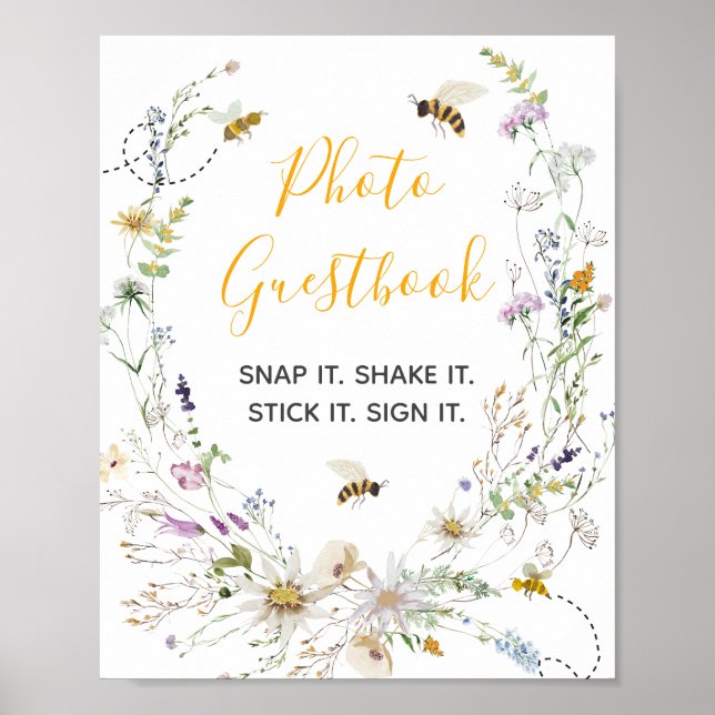 Ein kleines Honey Wildblume Foto Gästebuch (Vorne)