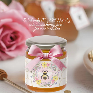 Ein kleines Honig-Blumen-Bienen-Baby-Shower-Etiket
