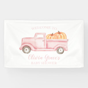 Ein kleines Kürbis-Baby-Shower-Rosa-LKW- Banner