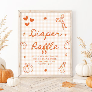 Ein kleines Kürbis-Baby-Shower-Windel-Raffle-Spiel Poster