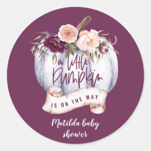Ein kleines Kürbis-Gastgeschenk mit Babydusche Runder Aufkleber