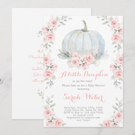 Ein kleines Kürbis rosa Herbstmädchen Einladung