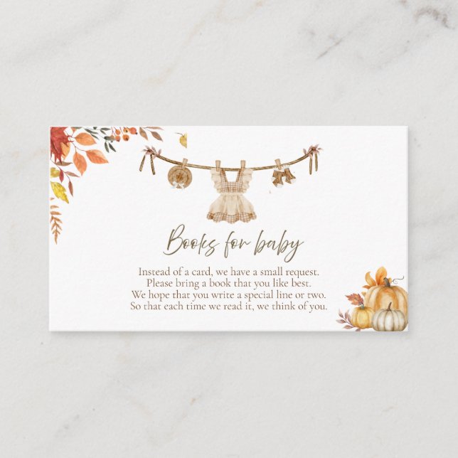 Ein kleines Kürbisbuch für Baby, Wäscherei Boho Fa Begleitkarte (Vorderseite)