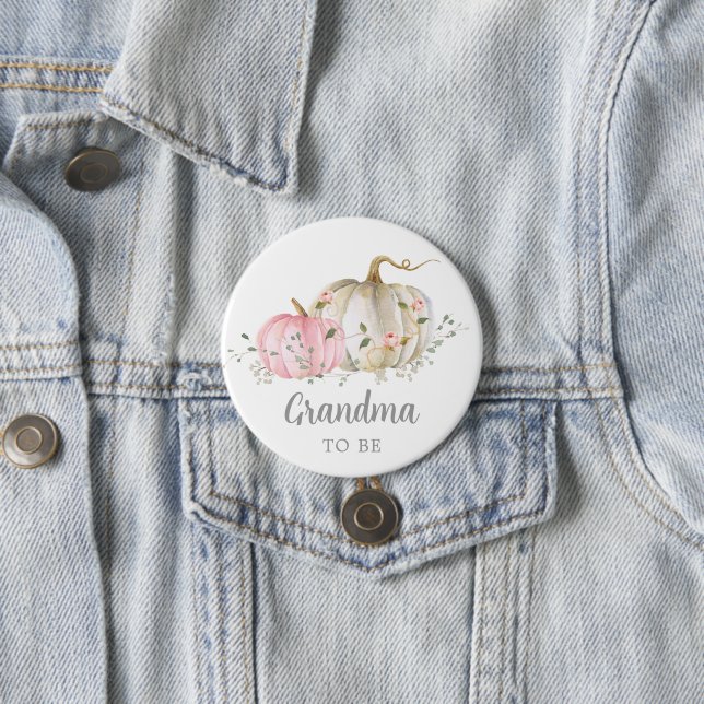 Ein kleines Kürbismädchen Oma wird Button (Beispiel)