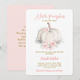 Ein kleines Kürbisröschen rosa Herbstbrause Baby D Einladung
