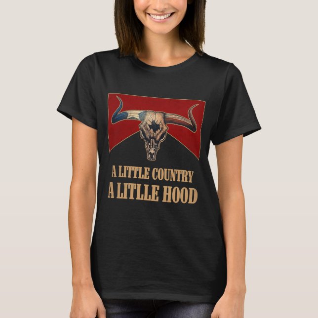 Ein kleines Land, ein kleiner Bulldogge Skull-West T-Shirt (Vorderseite)