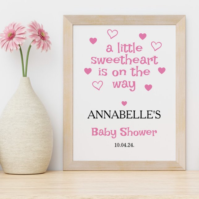 Ein kleines Liebchen Girl Baby Dusche Willkommen Poster (Von Creator hochgeladen)