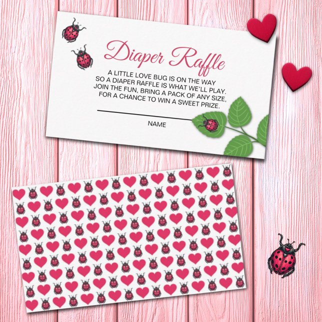 Ein kleines Liebeskäfer-Ladybug-Windel-Raffle Begleitkarte (Von Creator hochgeladen)