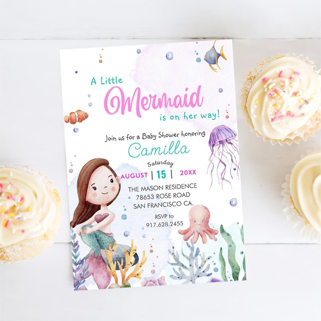 Ein kleines Mermaid Girl Shower Party Einladung (Von Creator hochgeladen)