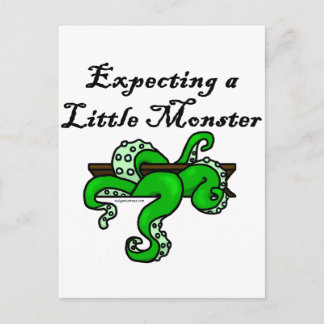 Ein kleines Monster erwarten Postkarte