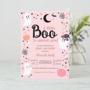 Ein kleines Niedliches Halloween Ghost Pink Babydu Einladung