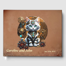 Ein kleines, niedliches Kätzchen im Steampunkstil.