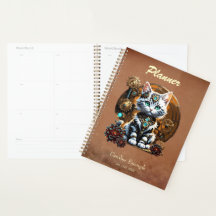 Ein kleines, niedliches Kätzchen im Steampunkstil.