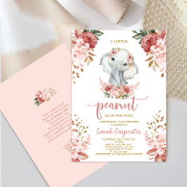 Ein kleines Peanut Elephant Baby Shower Girl Einladung