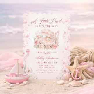 Ein kleines Perl-Mädchen Baby Shower Einladung
