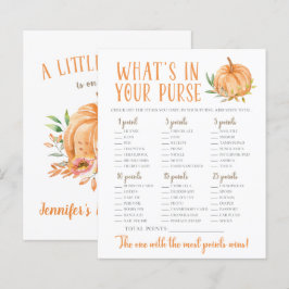 Ein kleines Pumkin Floral Baby Dusche Purse Spiel