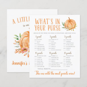Ein kleines Pumkin Floral Baby Dusche Purse Spiel