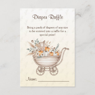 Ein kleines Pumpkin Boho Babydusche Windeln Raffle Begleitkarte