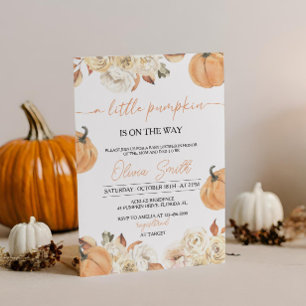Ein kleines Pumpkin Fall Baby Duschgeschlecht neut Einladung