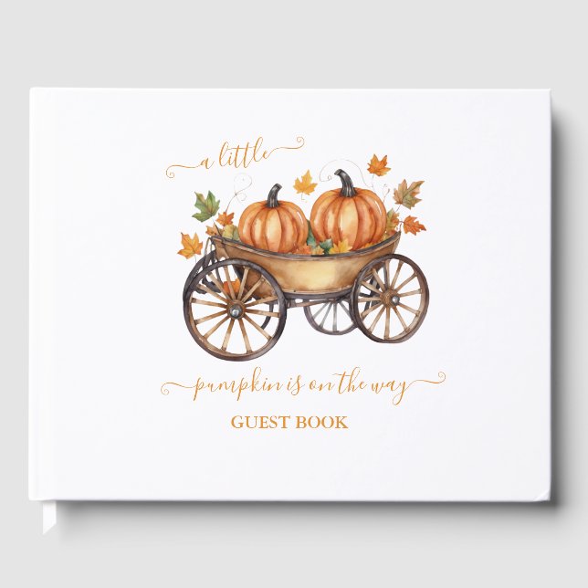Ein kleines Pumpkin Fall Baby Duschgeschlecht neut Gästebuch (Vorderseite)