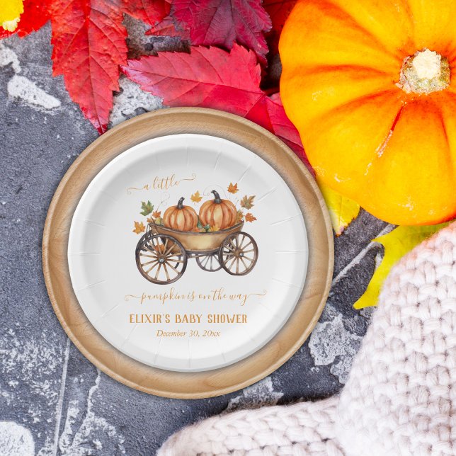 Ein kleines Pumpkin Fall Baby Duschgeschlecht neut Pappteller (Von Creator hochgeladen)