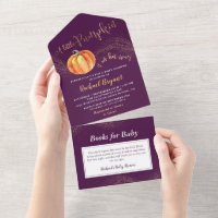 Ein kleines Pumpkin Gold Glitzer Lila Baby Dusche