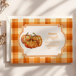 Ein kleines Pumpkin Herbst Baby Diaper Raffle Begleitkarte