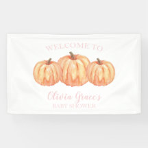Ein kleines Pumpkin Pink Baby Dusche Begrüßungsban