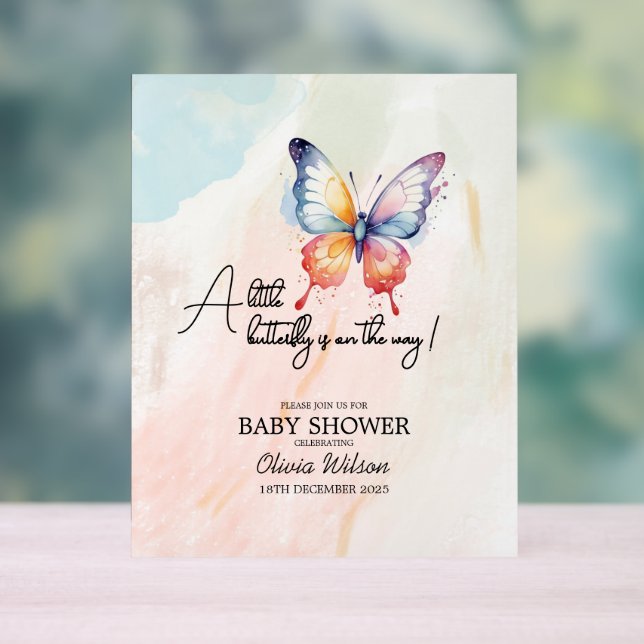 Ein kleines Schmetterling pastellfarben whimsical  Acrylschild (Neutral)