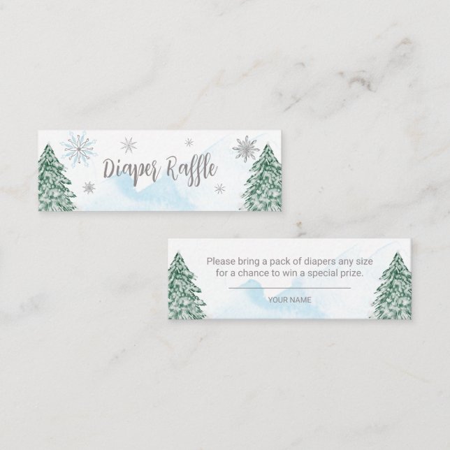 Ein kleines Schneeflocken Baby Diaper Raffles Mini Visitenkarte (Vorne/Hinten)