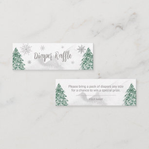 Ein kleines Schneeflocken Baby Diaper Raffles Mini Visitenkarte