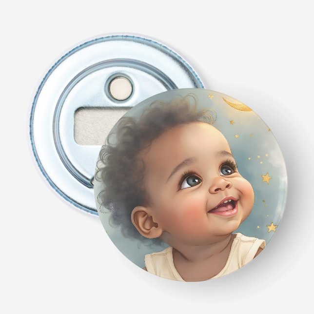 Ein kleines Star Baby Shower Button Flaschenöffner (Vorderseite)