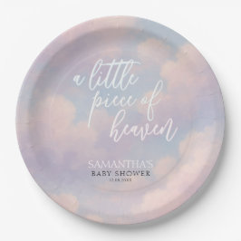 Ein kleines Stück Heaven Baby Dusche Minimalistisc Pappteller