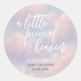 Ein kleines Stück Heaven Moderne Babydusche Runder Aufkleber